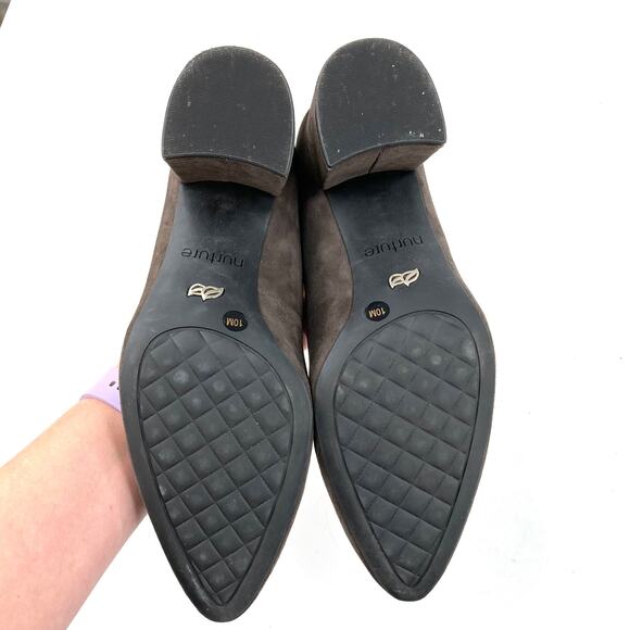 Nurture | Genuine Leather Suede Brown Chunky Heel Pump Size 10 - Picture 6 of 6